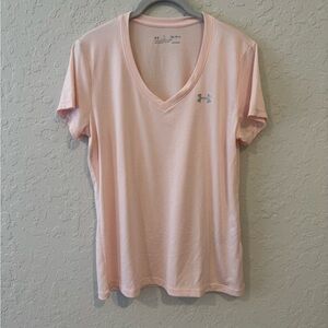 Under Armour Women's Pink V-Neck Top size Medium